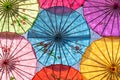 Colored paper umbrellas used in ancient China Royalty Free Stock Photo